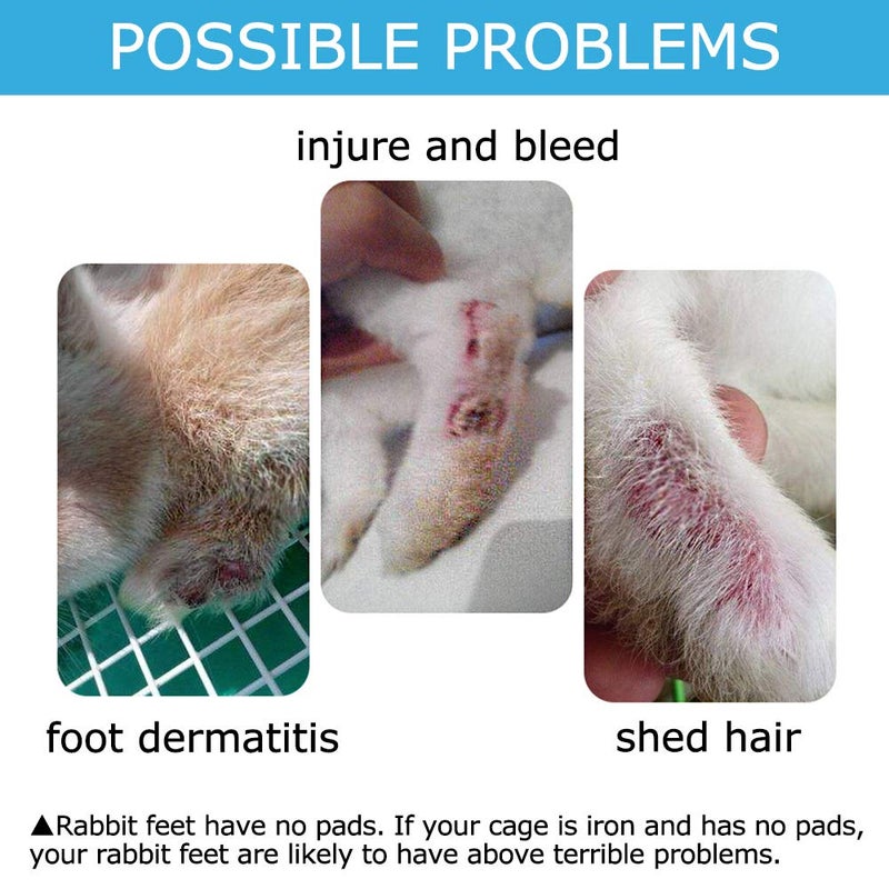 kathson Rabbit Cage Mat Floor Plastic Mats Feet Pads for Pet Cats Dogs Bunny Hamster Rat Chinchilla Guinea Pig (4 Pack) - Image 5